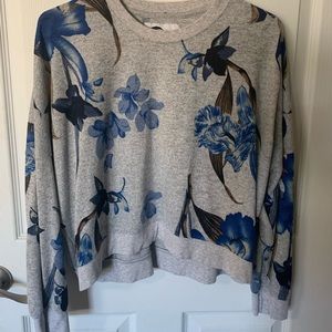 Beautiful blue floral ZYIA sweater